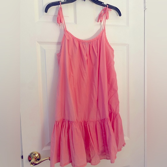 AQUA Tiered Tie Shoulder Cotton Swim
Cover-up Dress - Picture 6 of 6